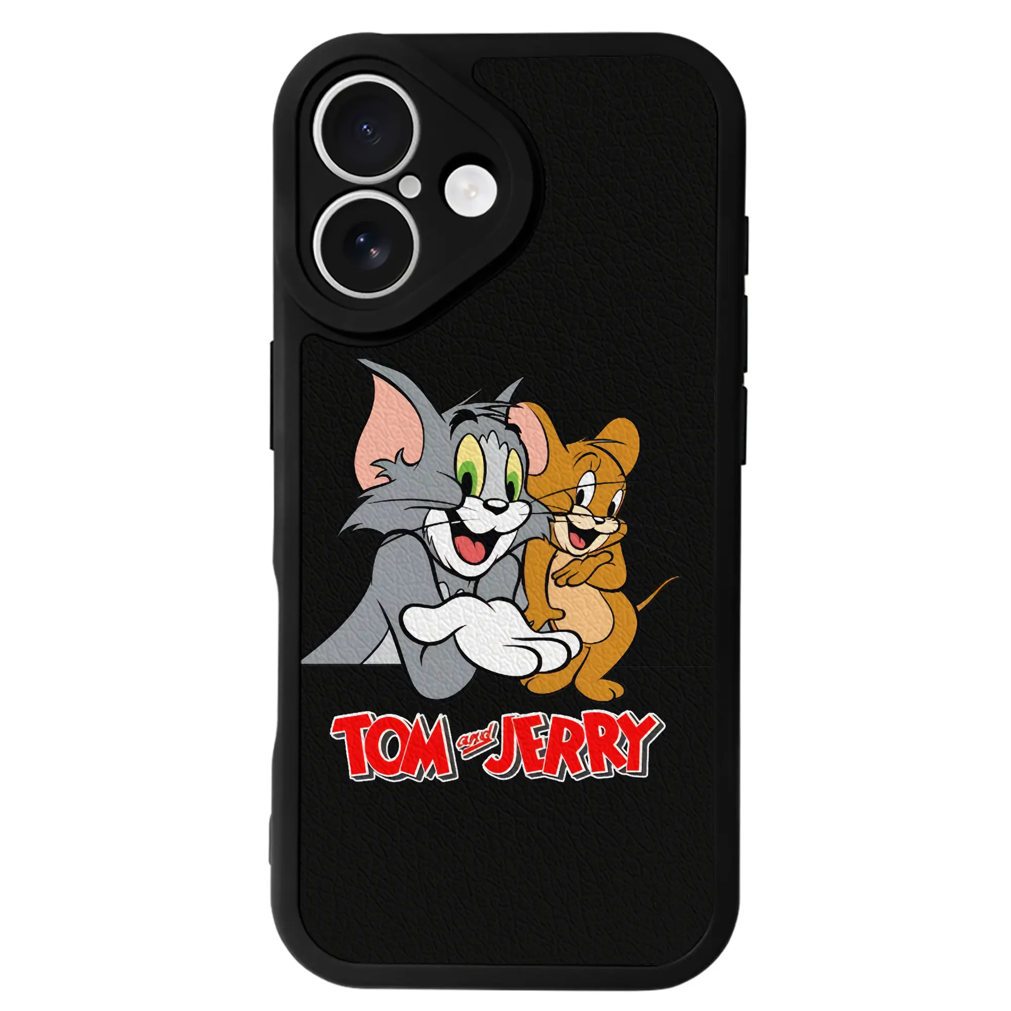 トムとジェリー グッズ トム - IPhone 16シリーズ対応 ・ シリコンスマホケース ・ レザー調 ・ 高精度フィット ・ 耐衝撃 ・ ワイヤレス充電対応 ・ 精密カット